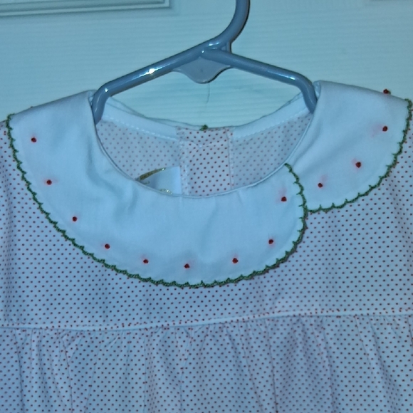 Luliaby Set Pink Polka Dot Dress with Embroidered Collar 4T - Picture 5 of 7